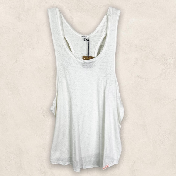 NWT Hello Nite! Revolve Racerback Burnout Lounge Tank Top in Ivory Size S - Picture 2 of 8